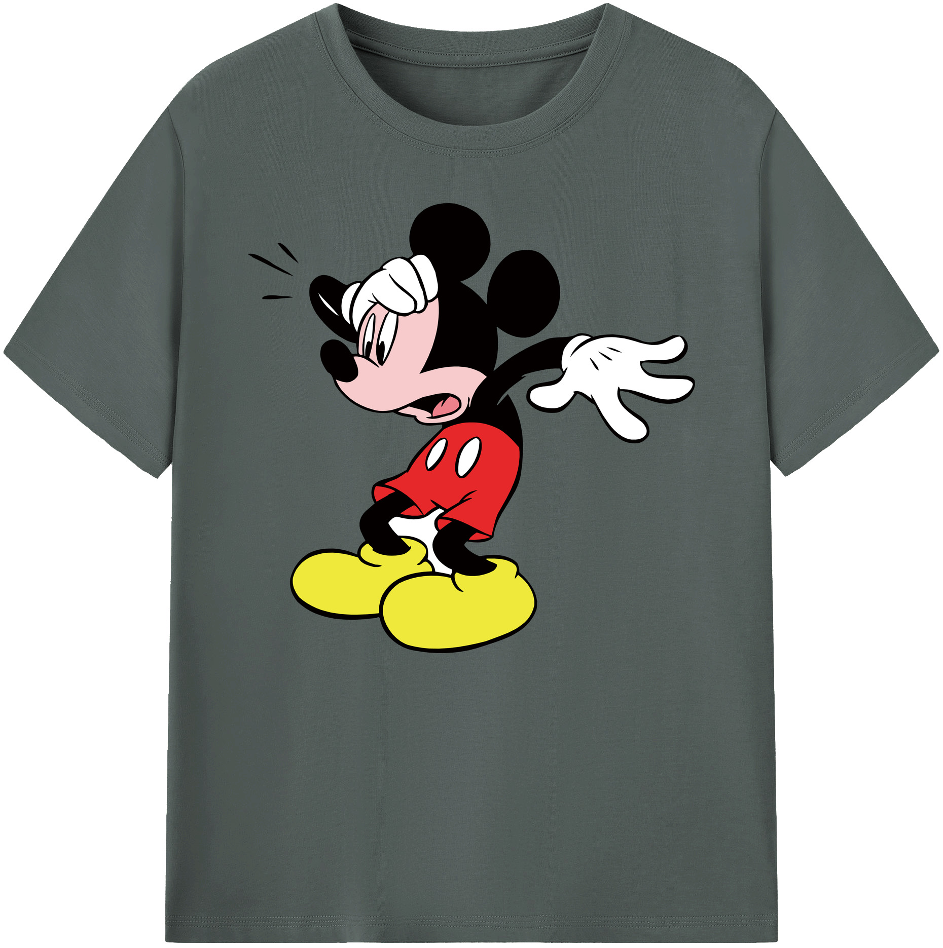 ミッキーマウス Mickey Mouse 綿100％ メンズ半袖Tシャツ｜肌触りやわらか＆通気性